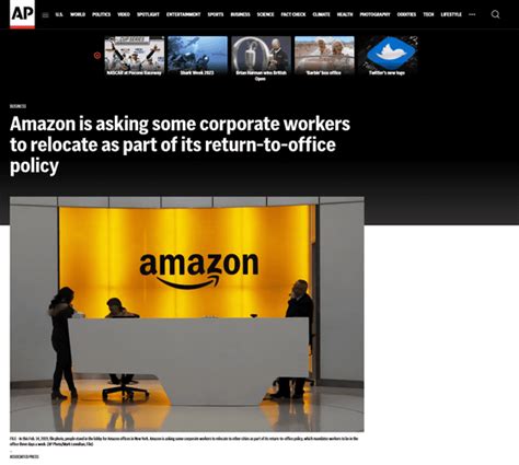 Amazon asking some corporate workers to relocate